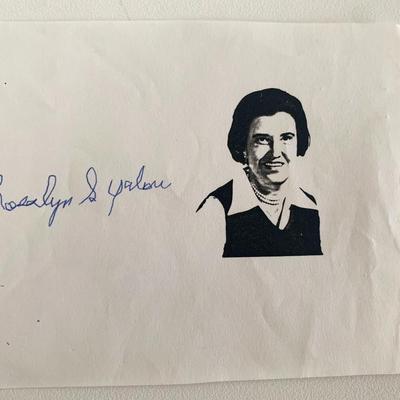 Nobel Prize winner Rosalyn S. Yalow original signature