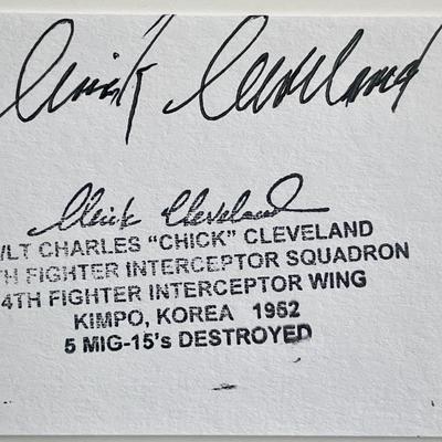 USAF Charles Cleveland signature cut