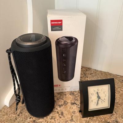Portable speaker and clock