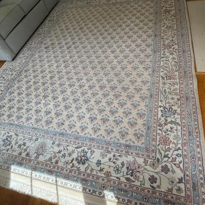 Stunning light blue, cream and pink oriental rug