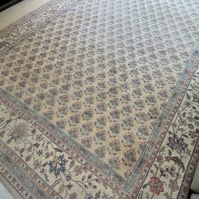 Stunning light blue, cream and pink oriental rug