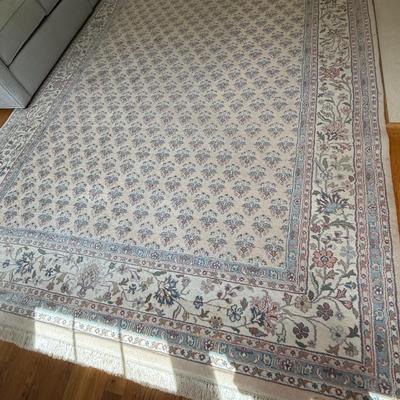 Stunning light blue, cream and pink oriental rug