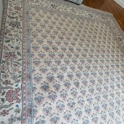 Stunning light blue, cream and pink oriental rug