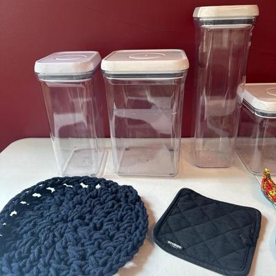 Sale Photo Thumbnail #116: Oxo storage and oven mitts