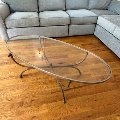 Brass and glass coffee table