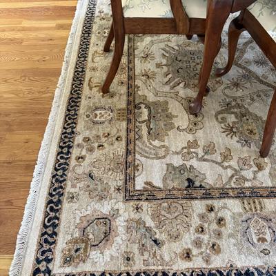 Gorgeous Kaoud ivory and gold oriental rug