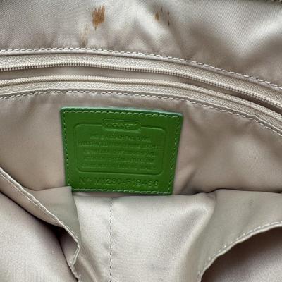 Coach Gallery Green Leather Tote Style Purse