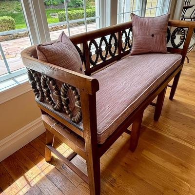Gorgeous designer bench with like new fabric