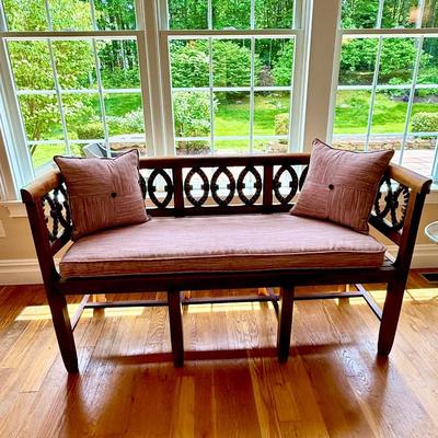 Gorgeous designer bench with like new fabric