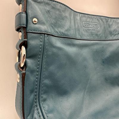 Teal Coach Zoe Hobo Teal Leather Purse