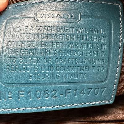 Teal Coach Zoe Hobo Teal Leather Purse