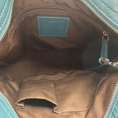 Teal Coach Zoe Hobo Teal Leather Purse