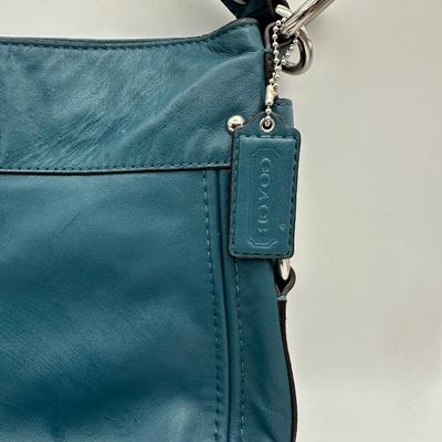 Teal Coach Zoe Hobo Teal Leather Purse