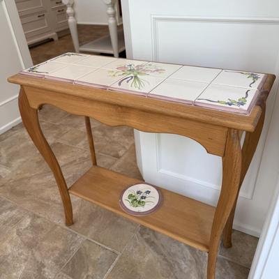 Beautiful country style tile top pine table