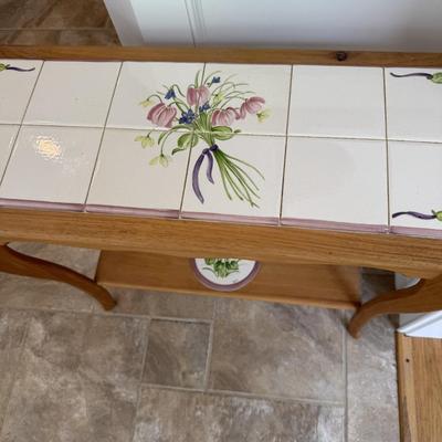 Beautiful country style tile top pine table