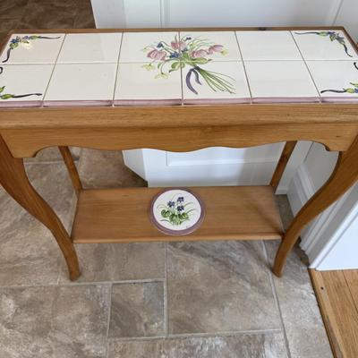 Beautiful country style tile top pine table