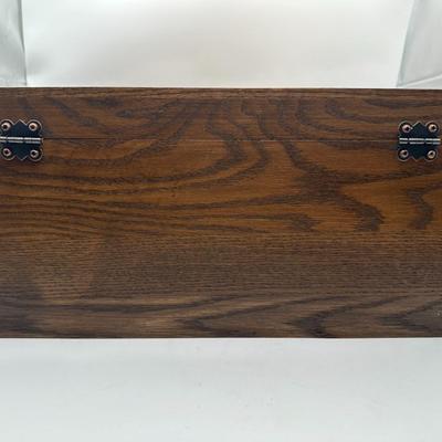 Vintage Pacific Silvercloth Flatware Storage Wood Box w/Drawer