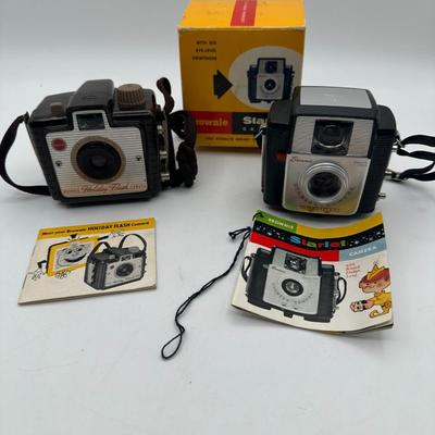 Kodak Brownie Starlet & Holiday Flash Cameras w/Manuals