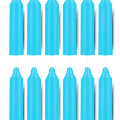 Sky Blue Set of 20 Long-Burn Emergency Candles – Premium Mini Taper Candles