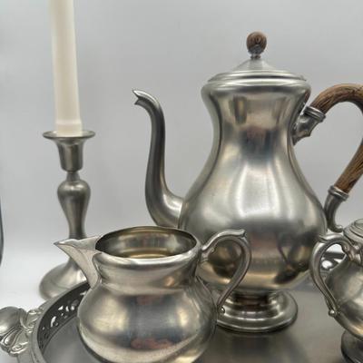 Midcentury Royal Holland Pewter Tea Set