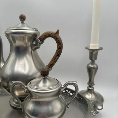 Midcentury Royal Holland Pewter Tea Set