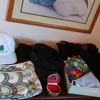 LADIES SCARVES, SOCKS, GLOVES, HATS AND MAKE UP BAGS