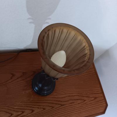 2 DRAWER NIGHT STAND WITH LAMP AND ALARM CLOCK