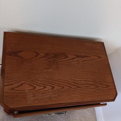 2 DRAWER NIGHT STAND WITH LAMP AND ALARM CLOCK