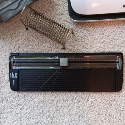LAMINATOR. SMALL SHREDDER, PAPER CUTTER, DESK ORGANIZERS AND MORE
