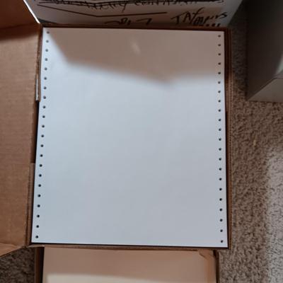 2 DRAWER FILING CABINET, HANGING FOLDERS AND FILE FOLDERS PLUS A FULL BOX OF COMPUTER PAPER