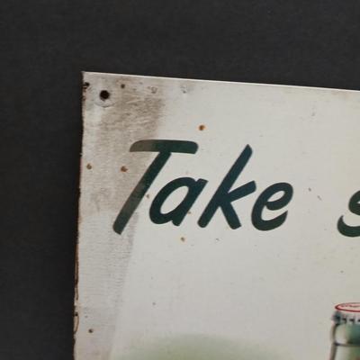 Coca-Cola Tin Advertising Sign – “Take Some Home Today!”