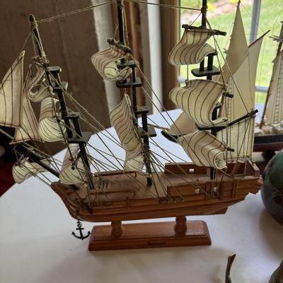 Sea related items including two model ships