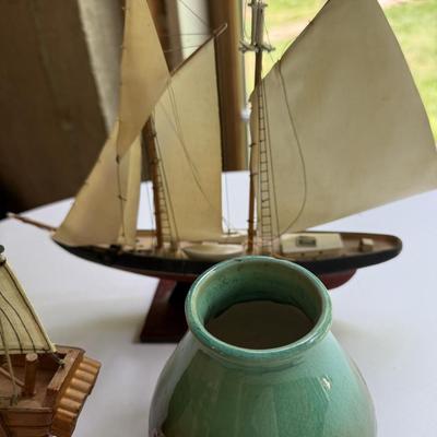 Sea related items including two model ships