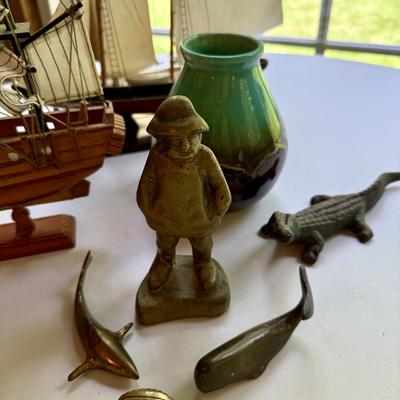 Sea related items including two model ships