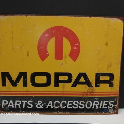 Mopar Garage Metal Sign Bundle – “Parts & Accessories” + “Mopar or No Car”