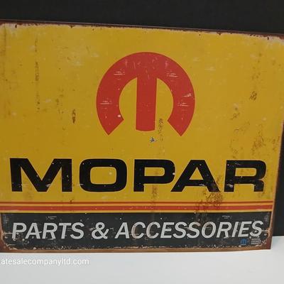 Mopar Garage Metal Sign Bundle – “Parts & Accessories” + “Mopar or No Car”