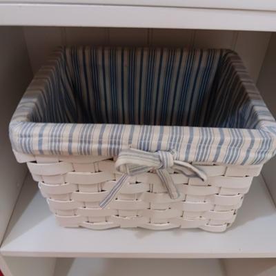 SMALL CABINET WITH DRAWER, SCALE, SLIPPERS OVER THE DOOR SHOE ORGANIZER AND MORE