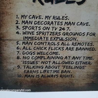 Man Cave & Patriotic Metal Sign Lot – 2-Piece Humor + Americana Decor