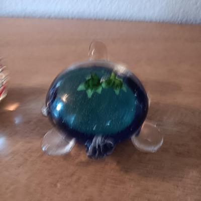 2 GLASS PAPERWEIGHTS