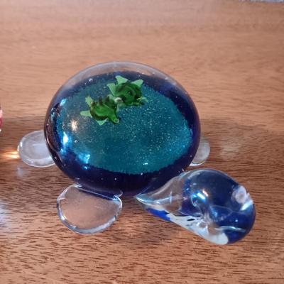 2 GLASS PAPERWEIGHTS