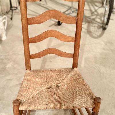 Rush seated rocking chair