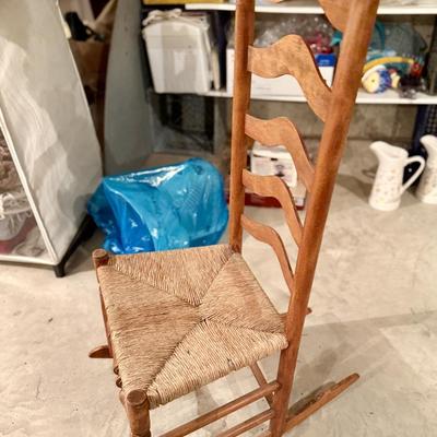 Rush seated rocking chair
