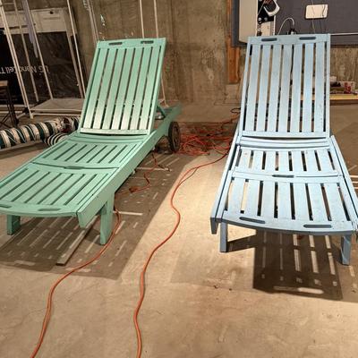 Two fun colored chaises