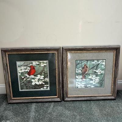 Pair of signed Marcus Thomas and numbered Cardinal artwork