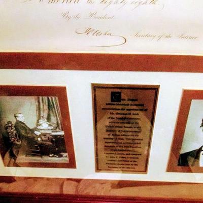 President Lincoln signed documents