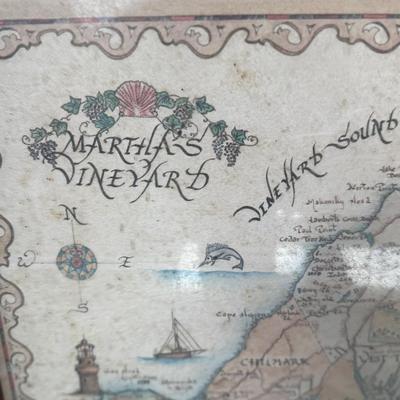 Nantucket framed map