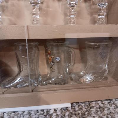 SHOT GLASS COLLECTION IN HANDMADE DISPLAY CASE