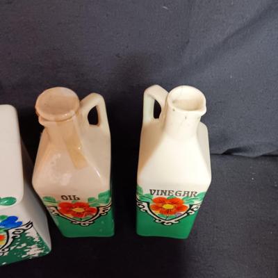 1929 HAND PAINTED KITCHEN CANISTERS FROM CZECH