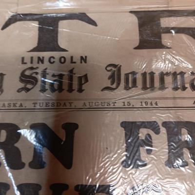 1941 & 1942 NEWSPAPER HEADLINES REGARDING WWII