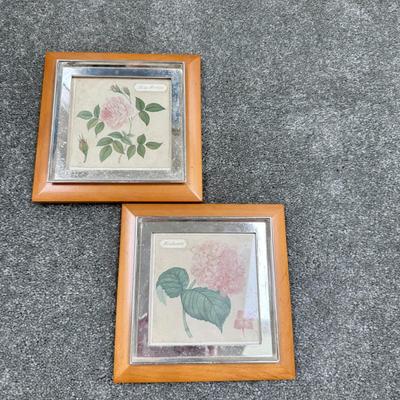 Two floral pieces of art